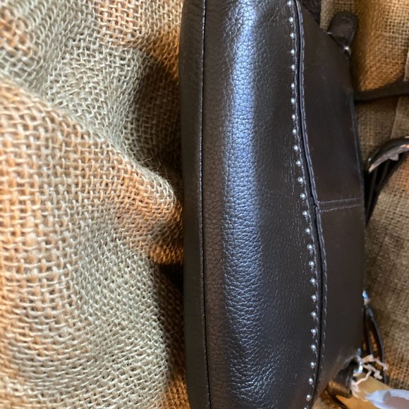 Brighton Leather Bronzy Brown Silver Studded Crossbody in Great Condition - Picture 5 of 10